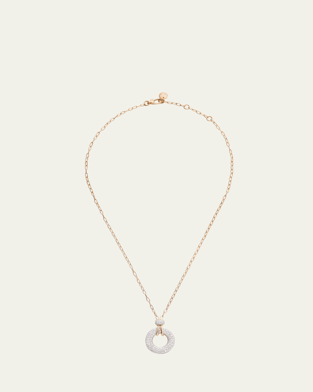 Iconica 18K Rose Gold Diamond Pave Donut Pendant Necklace